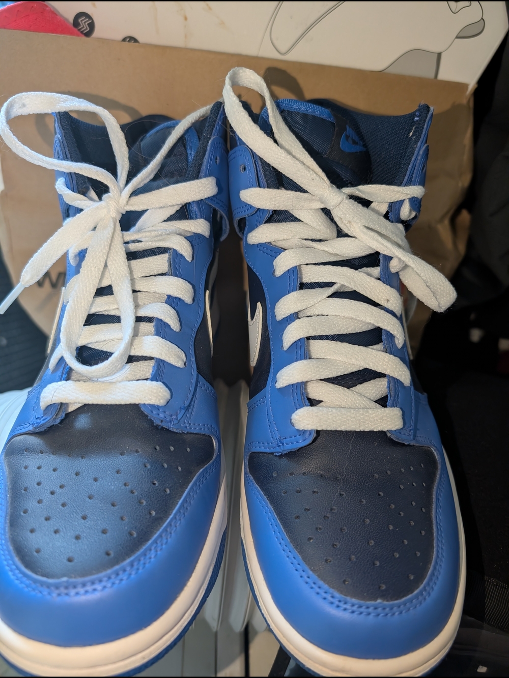 Jordan High-Top Sneakers in Obsidian Blue, Navy and White